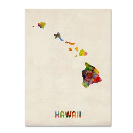 Michael Tompsett 'Hawaii Map' Canvas Art,14x19